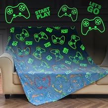 Aimego Gaming Blanket Gifts for Boys Glow in The Dark Throw Blanket for Kids Gamer Room Decor for Night Light Up Toy for Boy and Girl50x60 Inch