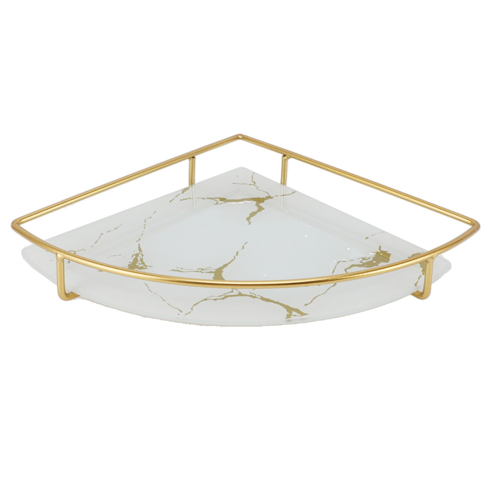 Bandeja de almacenamiento blanca de diseño triangular para toallas y joyas de baño