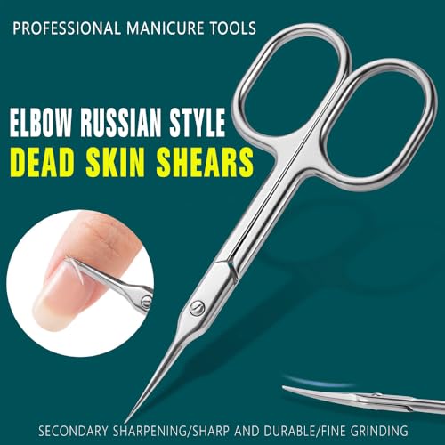 Image of Precision Cuticle Scissors - Stainless Steel Blades for Skin Care - Ergonomic Handle for Comfortable Grip - Ideal for Trimming Cuticles