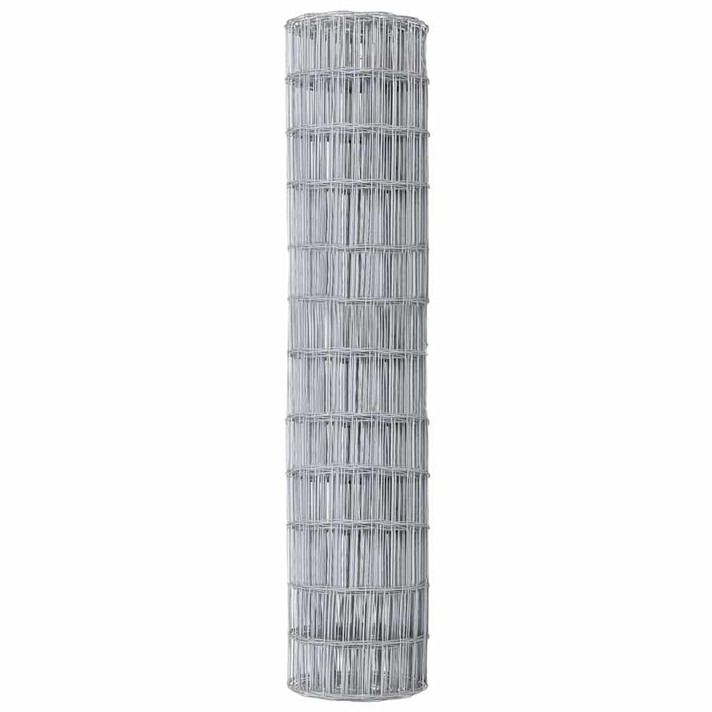 Srebrne ogrodzenie euro, 1,4 x 10 m, cynkowane ogniowo, wytrzymałe metalowe ogrodzenie do ogrodu, na taras, odporne na warunki atmosferyczne, trwałe, łatwe w pielęgnacji, ochrona przed wzrokiem