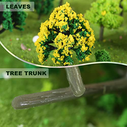 Yetaha 55PCS Mixed Model Mini Trees, 3-7.5cm/1.18-2.95inch Mini Architecutal Model Trees - Image 3