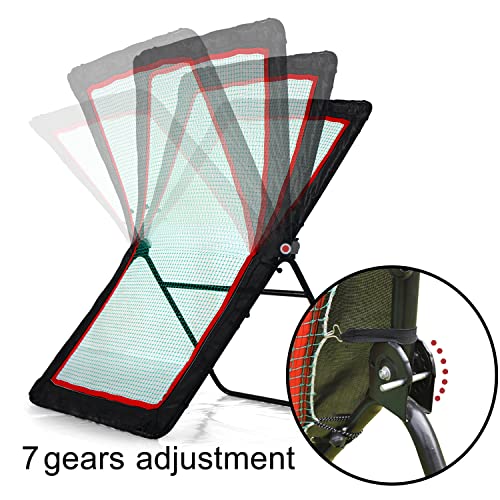 Kapler Lacrosse Rebounder,Adjustable Angle Bounce Back Lacrosse Net,4X7Ft Pitch Back Rebounder For Kids,Throwback Training Wall With Ground Stakes #TOP1