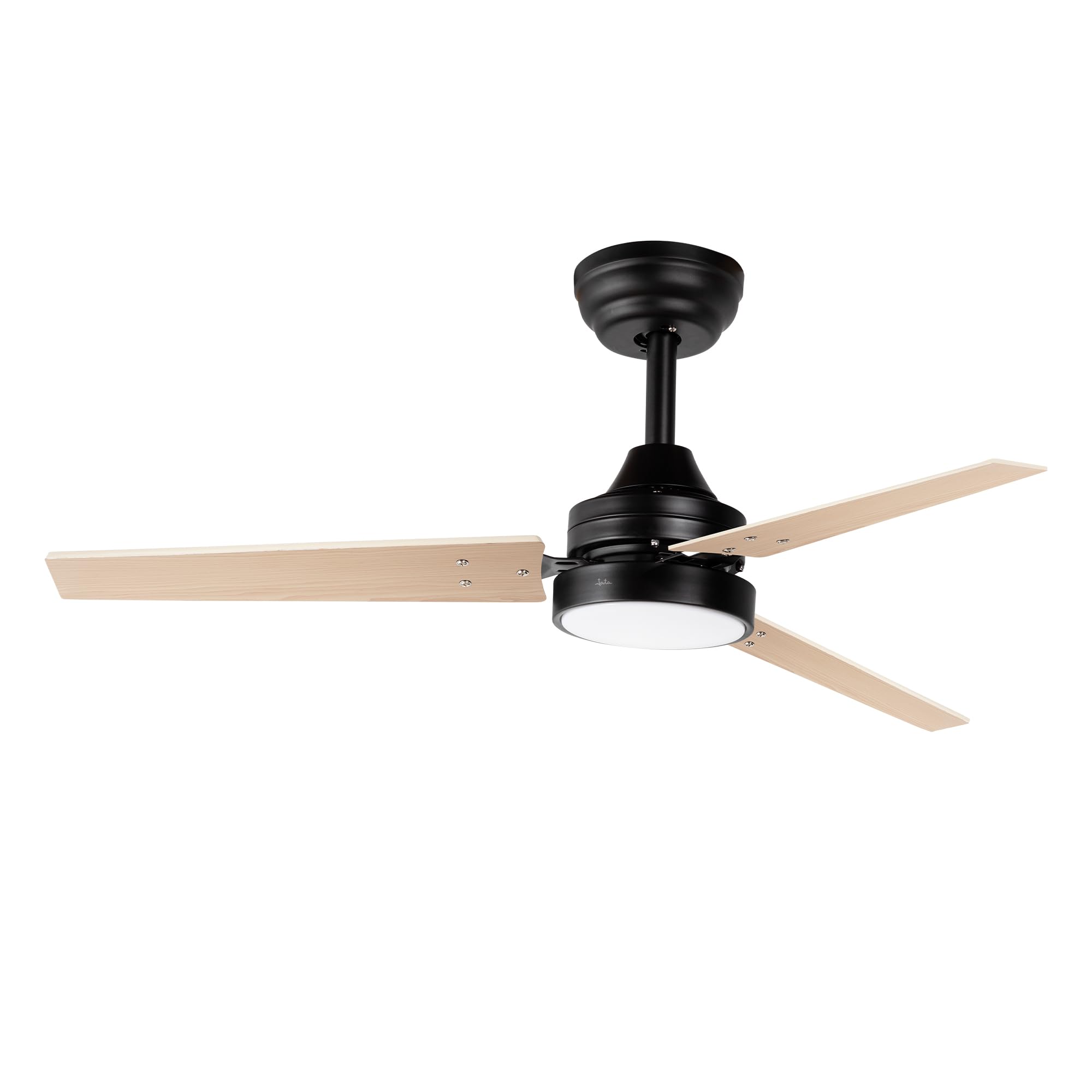 Jata JVTE4250 - Ventilador de Techo Silencioso con Luz LED, Aspas de Madera, Motor DC de Bajo Consumo, 6 Velocidades, Función Reverse, Mando a Distancia, Ventilador Techo Dormitorio 106 cm