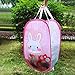 Cute Foldable Laundry Toys Tidy Clothes Socks Basket Storage Bag (Pink Kitty Cat)