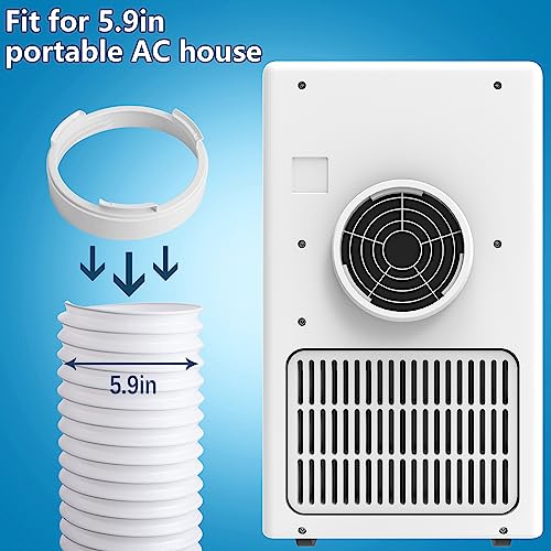 Decohs 5.9 Inch Portable Air Conditioner Exhaust Hose Coupler Mobile Air Conditioning Accessories For Ac Exhaust Hose Coupler Extension (White Circular) #TOP2
