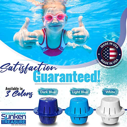 Sinking Floating Pool Chlorine Dispenser, Sinks - Cleans - Floats, Uses Less Chlorine, Less Chlorine Odor, Replaces Pool Chlorine Floater - The Sunken Treasure (White) #TOP5