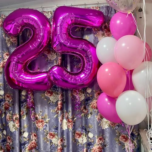 Image of Rosy Purple Number 18 Balloon 40 inch, 18 Number Balloons, 18th Rosy Purple Birthday Decorations, 18 Year Old Party Supplies