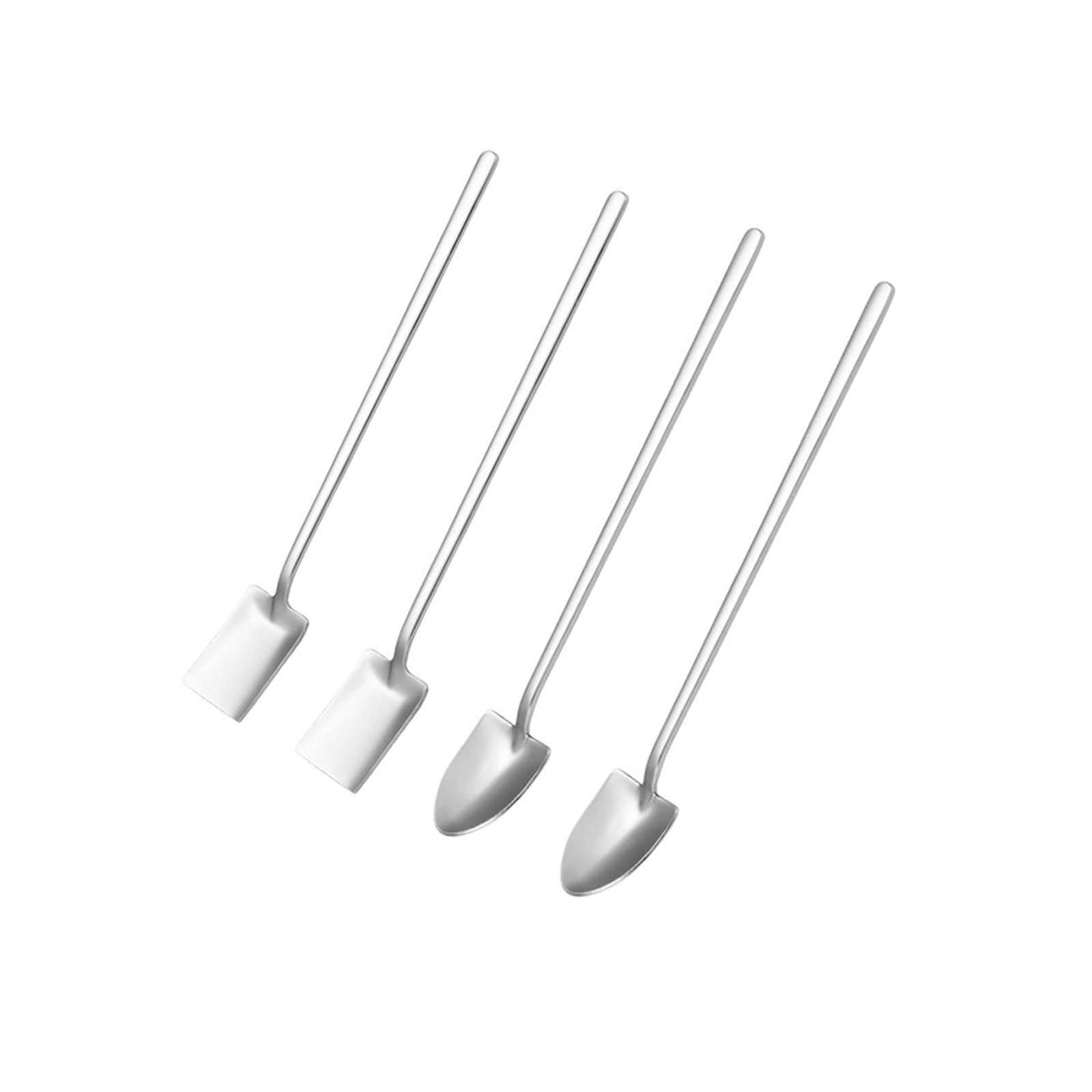 Spoons 4PCS Creative Stainless Steel Iron Shovel Spoon Coffee Ice Cream Spoon Retro Cute Head Dessert Spoon Kitchen Gadget Accessories Soup Spoons
