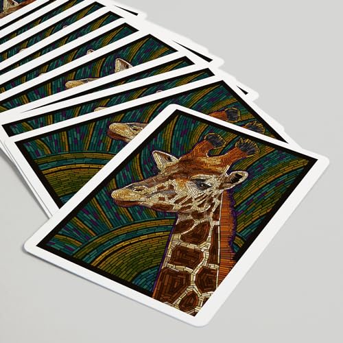Lantern Press Giraffe, Paper Mosaic, 52 naipes póker miniatura 5