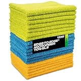 VIKING Microfiber Cloth for Car or Home 20 Pack, Edgeless Towel for Interior and...