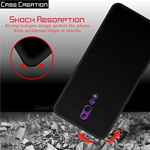 Image of Case Creation for Oppo Reno Z 2019 Back case, Oppo Reno Z Slim Flexible Smart Look case with 360 Camera All Angle Protection (Pure Black)
