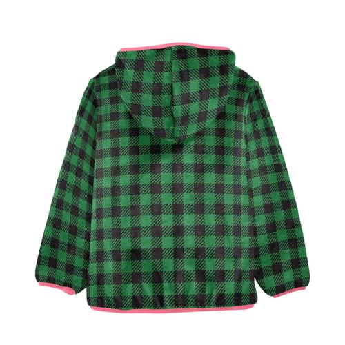 GuoChe Green Black Small Plaid Fleece Jacket Toddler Boy2
