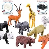 54 Stücke Mini-Spielzeugset von Dschungel-Tieren, Tierfiguren, Tierwelt, Lernstoffe, Partyzubehör, Spielzeuge für Jungs und Kinder, lebensechte Wildtiere, Playset von Tieren im Wald und kleinen Farm