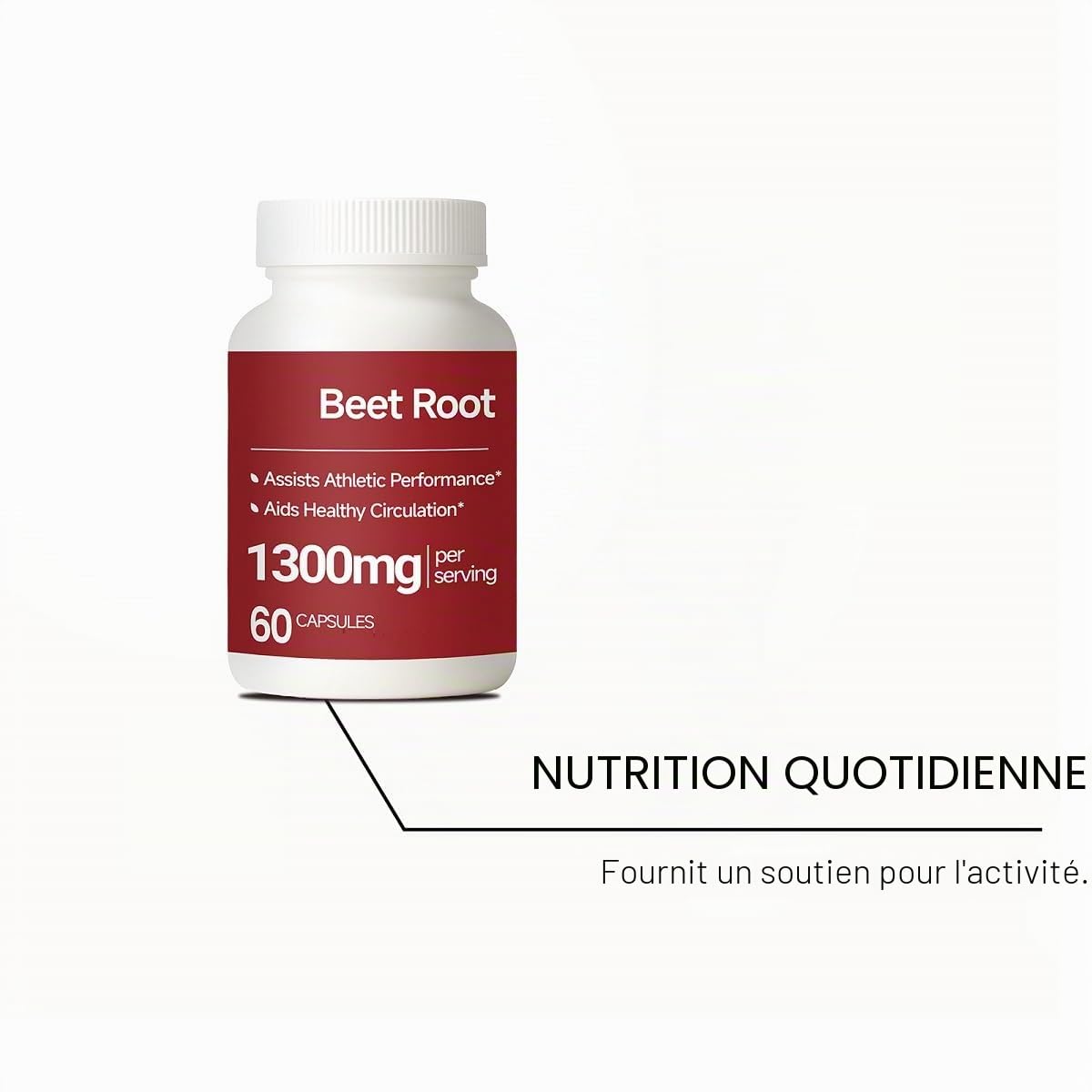 Racine de betterave 1300 mg - Énergie naturelle│Soutien à l'endurance et à la performance athlétique│Convient pour un usage quotidien│60 unités,2pcs