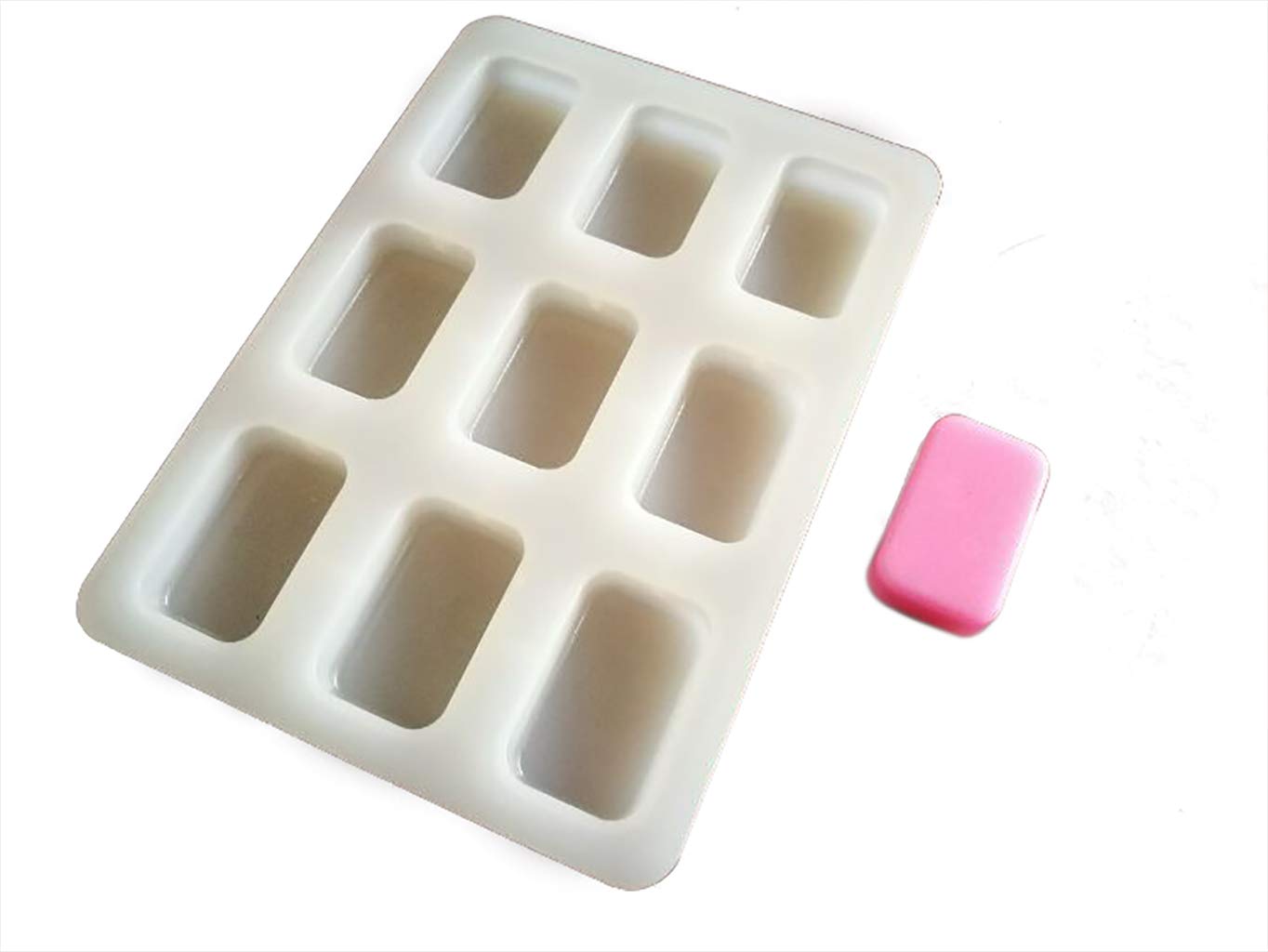 lemgyiamz 9 Carré Creux Rectangle, moules à Savon en Silicone