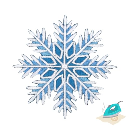 Snowflake Embroidered Iron On Patch 3.5' | 1-Pack...