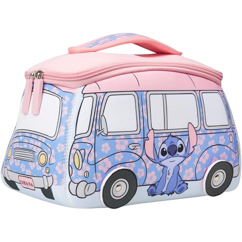 Image of Get Trend Disney Stitch Toiletry Bag, Travel Essentials, Girls Makeup Bag Cruise Essentials, Travel Accessories, Gifts for Women, Teens (Blue Stitch)