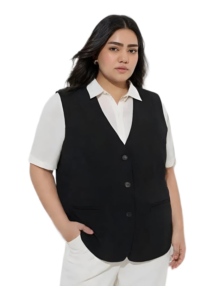 TIPTOP TRENDS Women's Black Waistcoat-Slim Fit Western Waistcoat for Women & Girls-picture-29