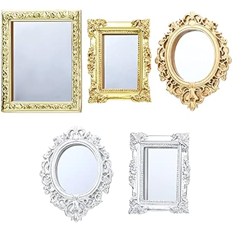 5 Pieces Miniature Dollhouse Mirror Cover