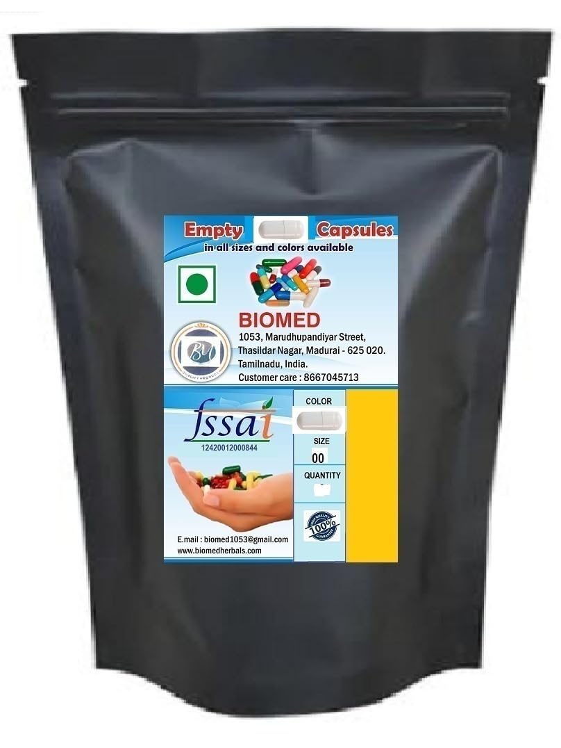 Empty Capsules Color White/White size 00 1000 capsules (pack of 1)