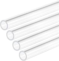 DMiotech 4pcs Clear Acrylic Pipe 1/4" x 5/16" x 12" Rigid Plastic Tubing for Aquarium, Water Cooling, Plumbing & DIY