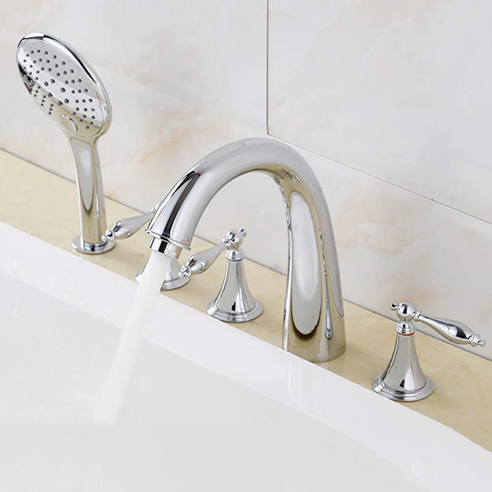 Robinetterie baignoire 5 trous anti-calcaire pour douche et bain sans fuite