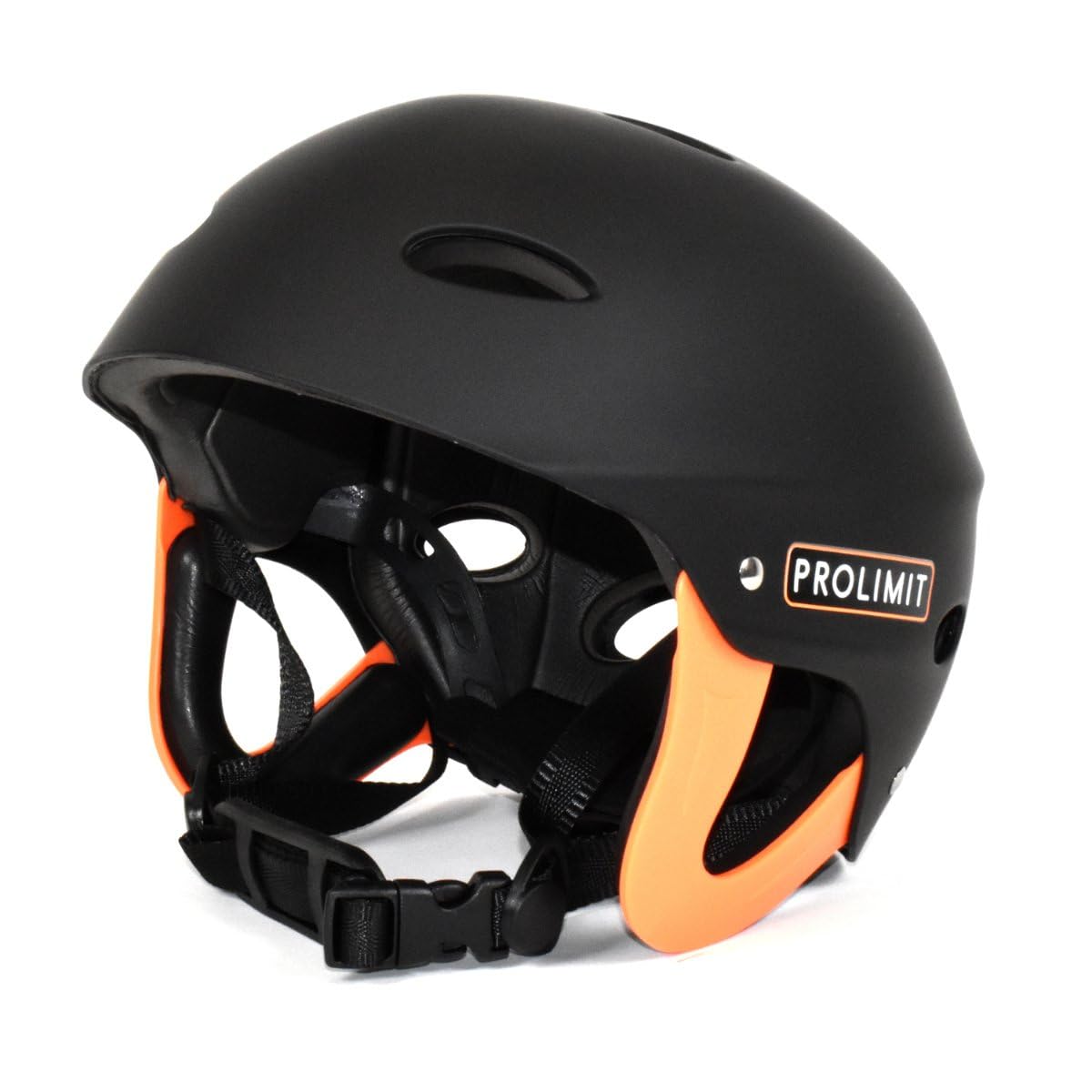 Prolimit Wassersporthelm, Schwarz, Verstellbarer Gurt, Polycarbonat (PC), Erwachsene, Wassersport, Kajak-Kanus, Kitesurf-Windsurf, Beiboot-Kajakfahren