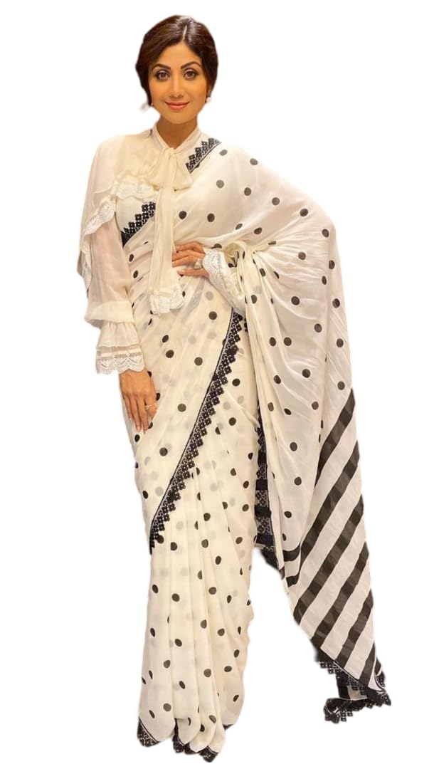 Alia bhatt Saree Rocky aur rani movie saree celebraty inspired sari Bollywood partywear Georgette Printed saree