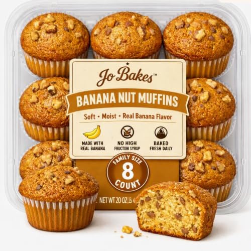 Banana Nut Muffins 8Ct JO BAKES