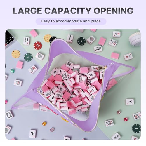Bolsa Transparente para Fichas de Mahjong, Color Morado miniatura 4