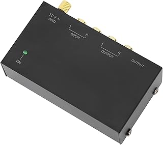 Mini Preamp Preamp, AC 100-240V Metal Portable Great Sound Quality Ultra Low Noise Phono Preamp for KTV (US Plug)