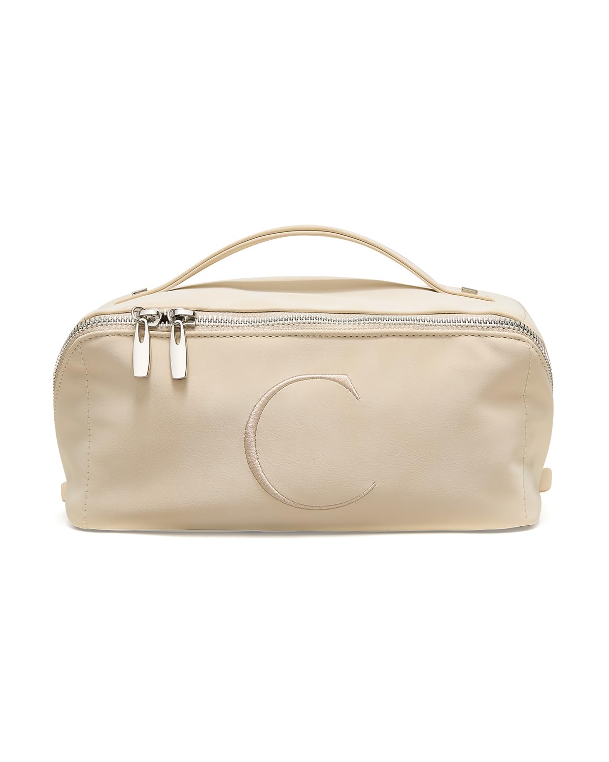 EACHY Travel Makeup Bag for Women, Personalized Initial C Cosmetic Bag