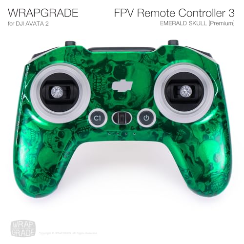 Image of WRAPGRADE Skin Compatible with DJI FPV RC /FPV Remote Controller 3 (Emerald Skull)