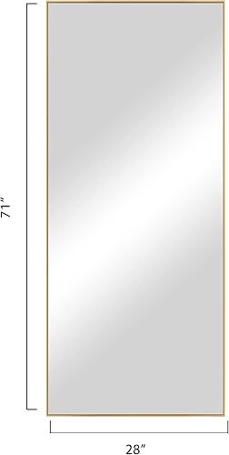 Miniatura 4 de NeuType Espejo de longitud completa de 71 x 27 pulgadas, espejo de piso de gran tamaño, espejo de pared con marco de aleación de aluminio, espejo