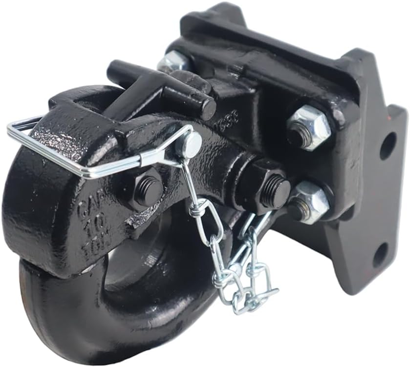 Shocker Adjustable Pintle Hook & Mount Plate Attachment - 10 Ton - 20,000 lbs GTW