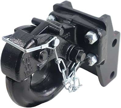 Shocker Adjustable Pintle Hook & Mount Plate Attachment - 10 Ton - 20,000 lbs GTW