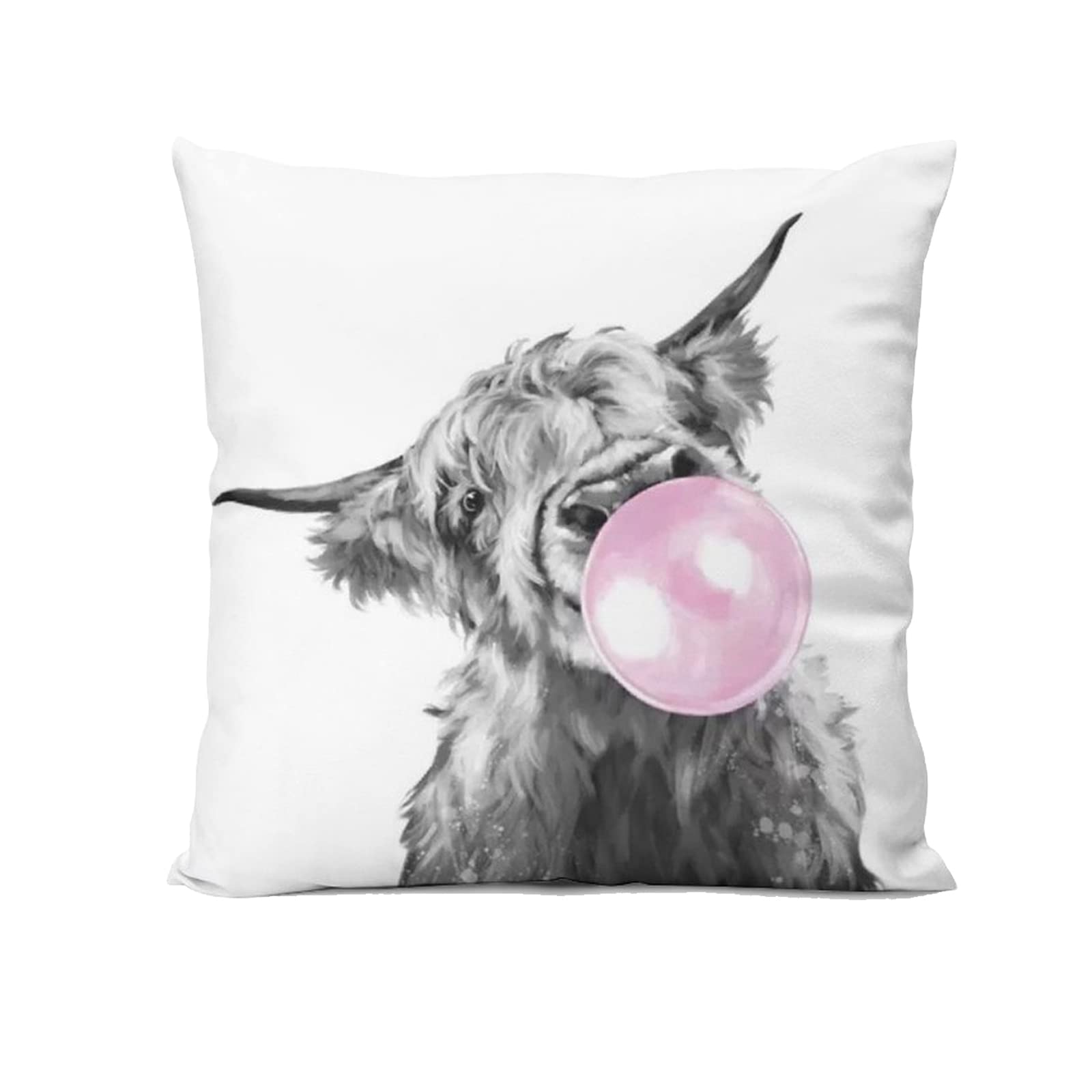Xuisnud Highland Cow Bubble Home Bedroom Cushion Pillow Covers Sofa Couch Decorative Square Throw Pillow Case 18X18 In