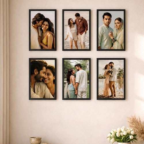 Image of Art Street Premium Photo Frame for living room, Classic Aesthetic Design Photo Frames for Photograph, Art Work, Kids Room Set of 6 (8x12 Inch, Black)