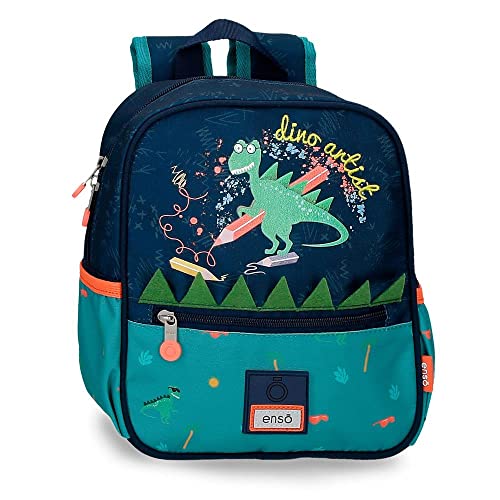 Enso Dino artist Preschool Backpack Adaptable to Trolley Multicolor 23x25x10 cm Polyester 5.75L, Colourful, standard size