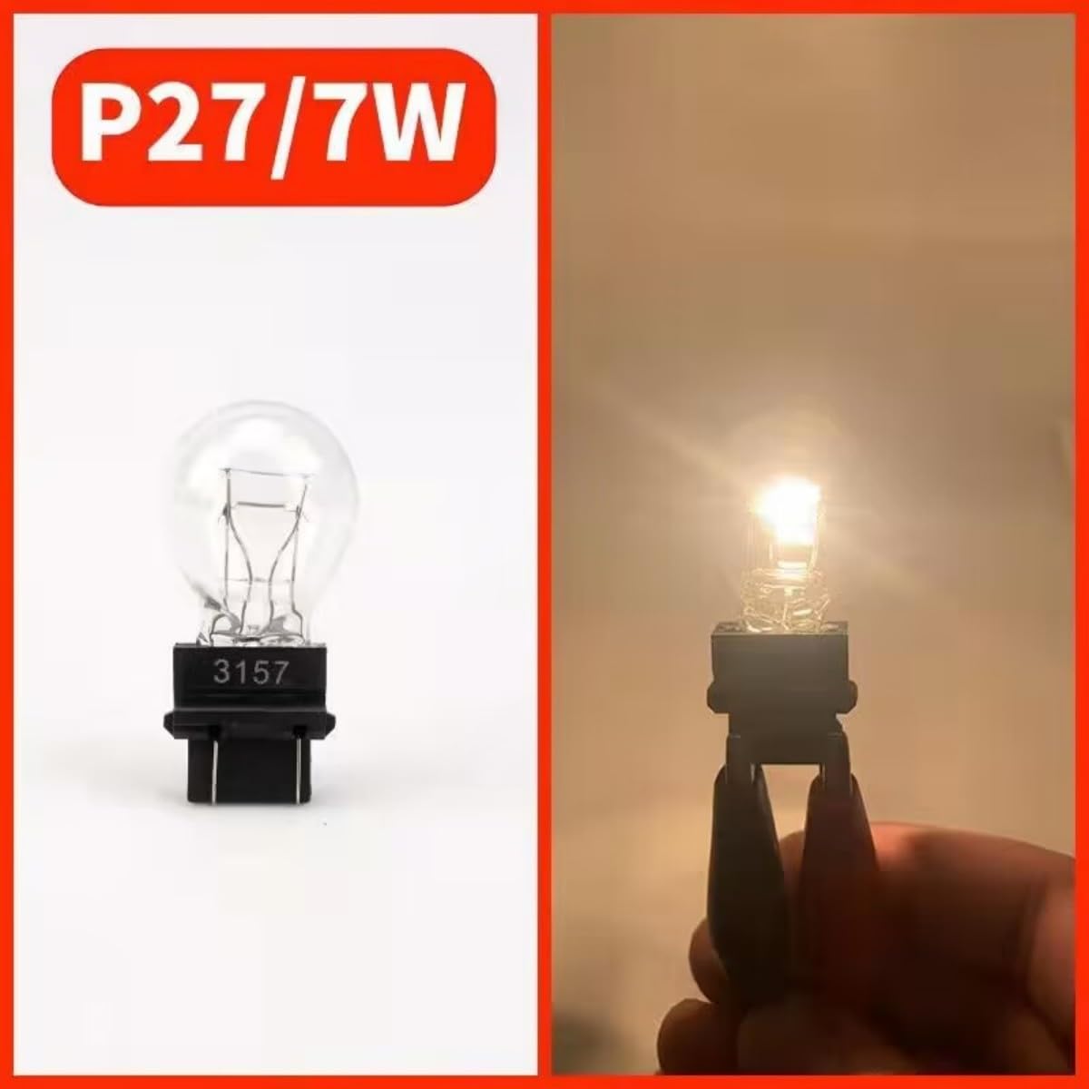 UPXSXT 2Pcs 3157 T25 P27/7W LED Bulbs Amber For Turn Signal - View #2