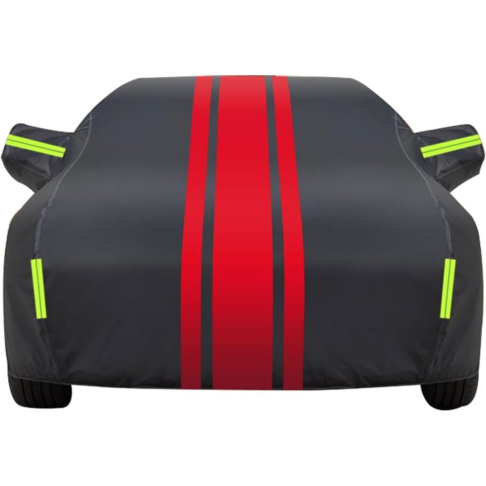 Telo Copriauto Impermeabile per VW Golf 8 ID.3 ID.4, Copertura Auto Completo Esterno Anti Polvere Neve Sole, Coprigarage Copri Auto Anti-UV,C/Black/Red