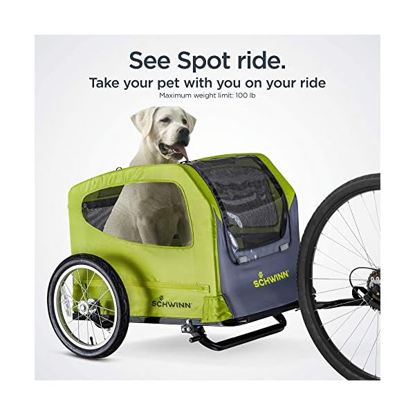 Schwinn Rascal Bike Pet Trailer, for Small and Large Dogs, Large, Grey – Bild 4