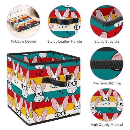 Boîte de rangement pliable et rigide avec poignées solides pour étagère