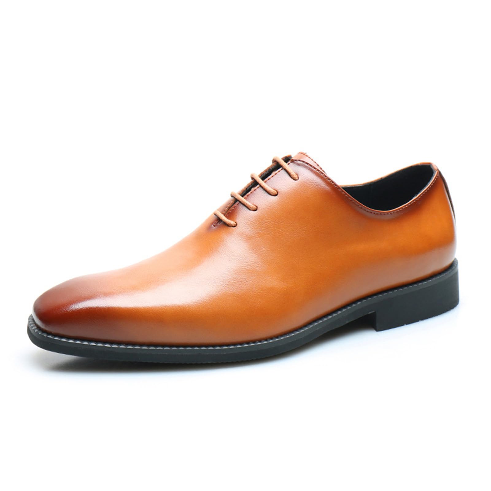 Herenjurk, Oxford-schoenen, klassieke zakelijke leren schoenen, effen kleur, retro wandelschoenen, antislip, platte veterschoenen, dagelijkse dansfeestschoenen, ronde neus, vrijetijdsschoenen