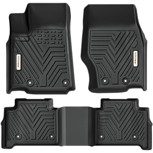 YITAMOTOR Floor Mats Compatible with 2022 2023 2024 2025 Jeep Grand Cherokee (Include 4xe NOT for L or WK) Custom Fit TPE All Weather 1st and 2nd Row Car Mats Accessories, Black 22-25 Jeep G