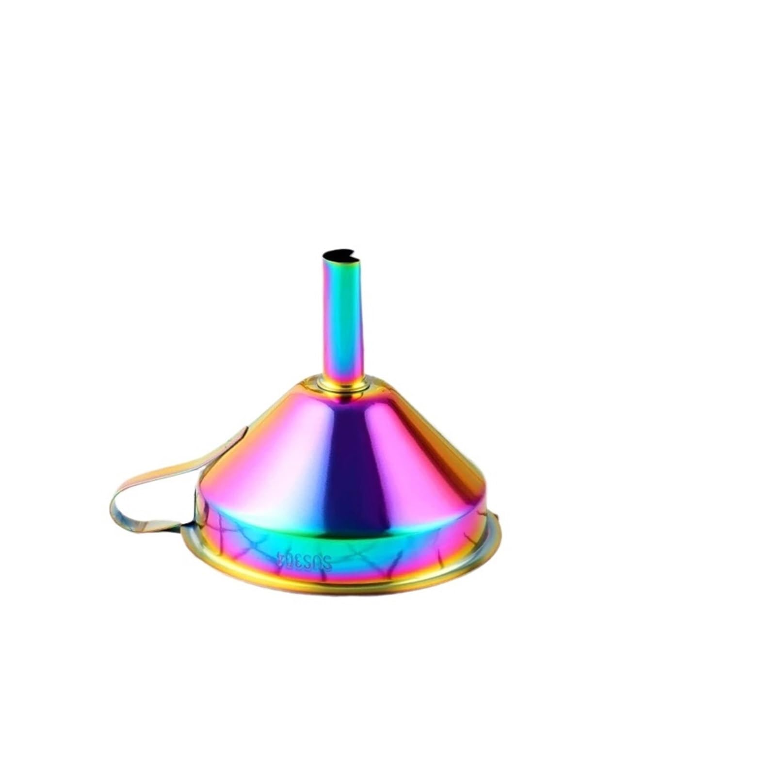 Embudo metálico de acero inoxidable, Embudo de acero inoxidable for colgar, utensilio de cocina, 10,7 cm, multicolor(Gold)