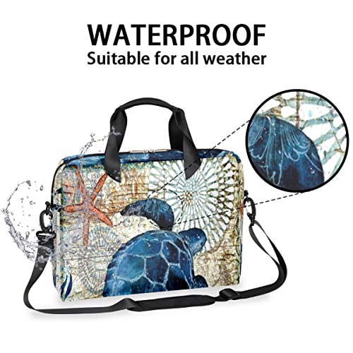 Bolsa de ordenador acolchada contra impactos funda portátil 14 pulgadas diseño tortuga vintage 3