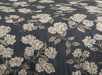 Image of DECOR2ADMIRE 300TC Premium Glace Cotton Printed Super King Size Double Bedsheet with Two Pillow Covers, 108 * 108 Inches or 9ft by 9ft or 275 cm x 275 cm (Midnight Bloom)