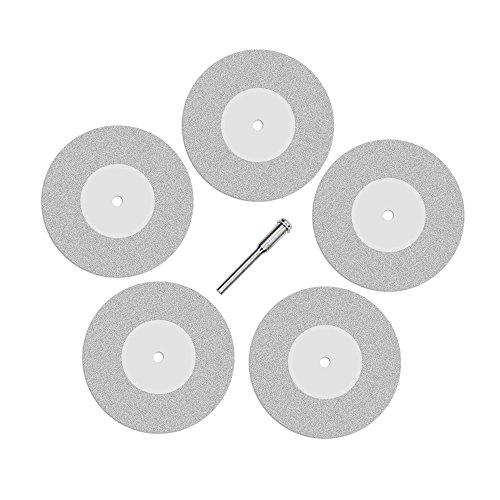 Hakkain da 5 dischi da taglio diamantato &-Punta trapano per utensile rotativo Dremel-Lama da 50 mm