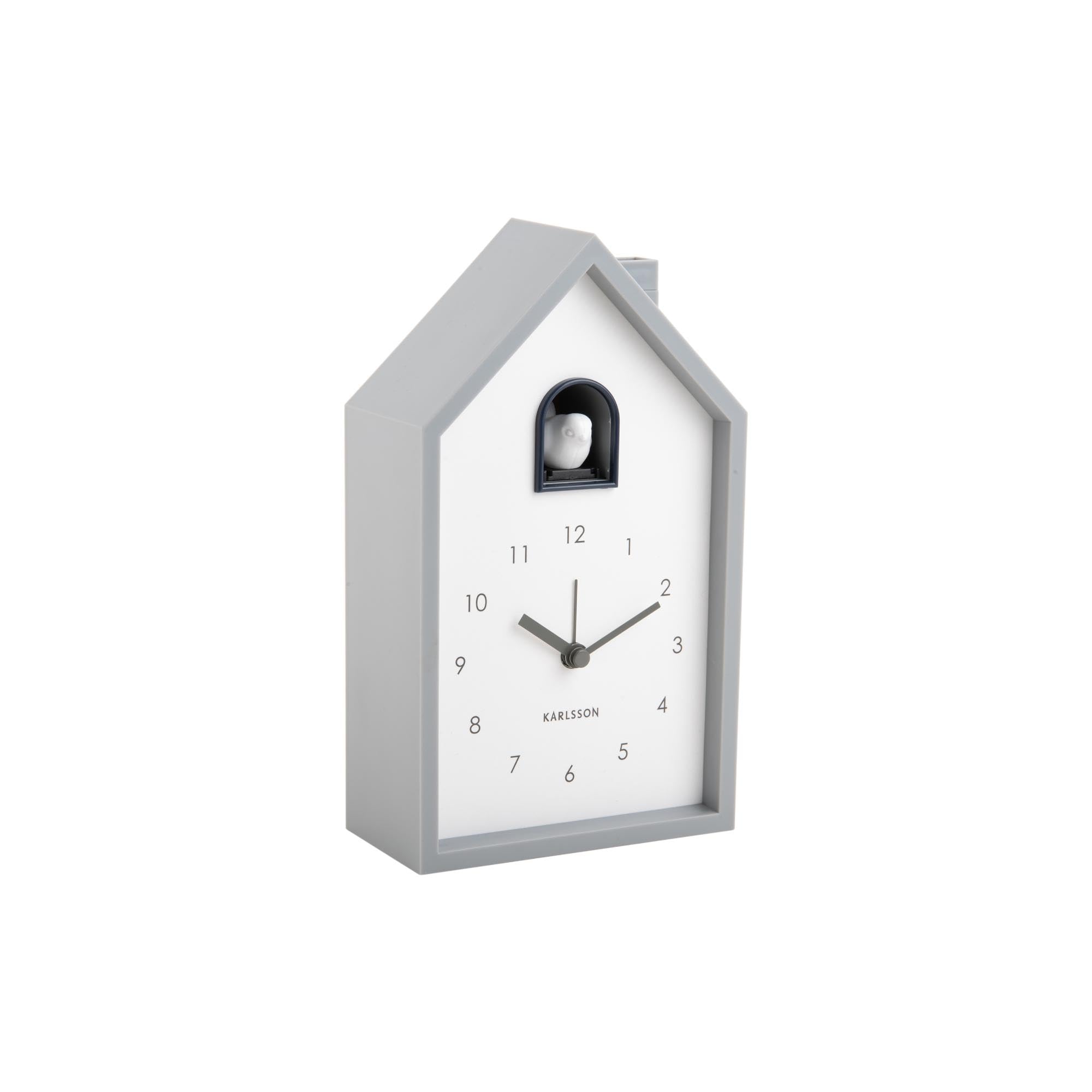 Karlsson Modern Cuckoo Alarm/Wall Clock - Mouse Grey (KA6015GY)